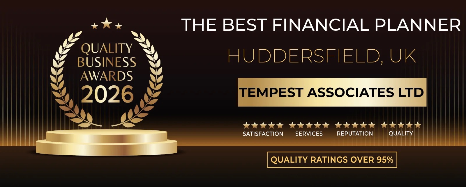 Quality Business Awards 2026 – The Best Financial Planner, Huddersfield, UK – Tempest Associates Ltd